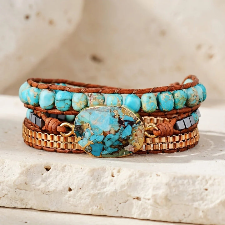 Expressive Turquoise Bracelet - Turquoise