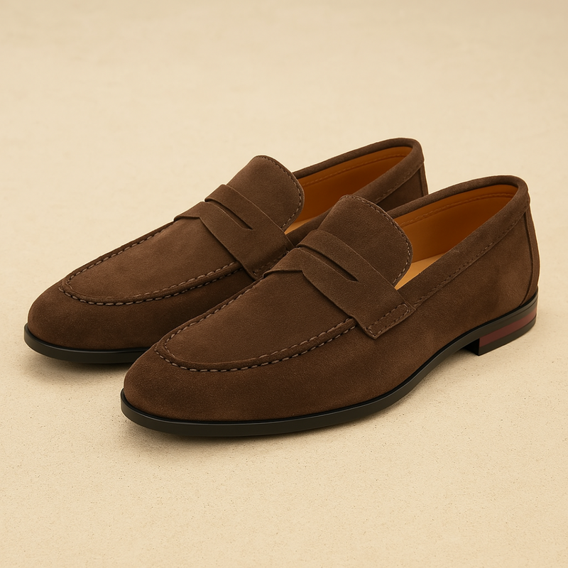 Old Money Wildleder Penny Loafers
