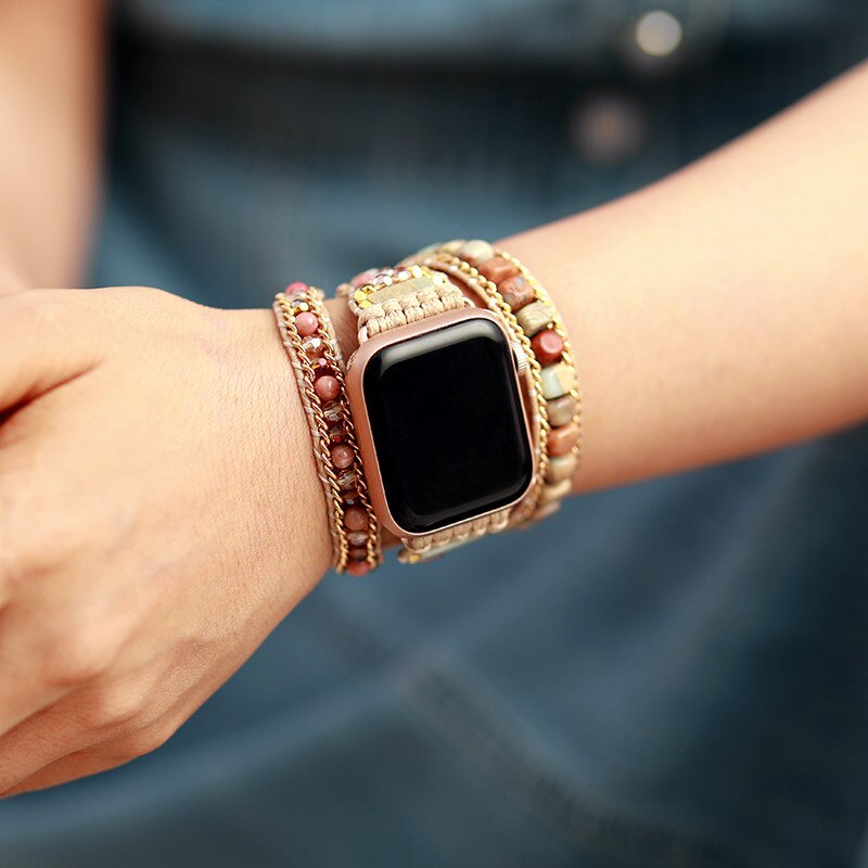 Healing Rhodochrosite Apple Watch Straps - Rhodochrosite