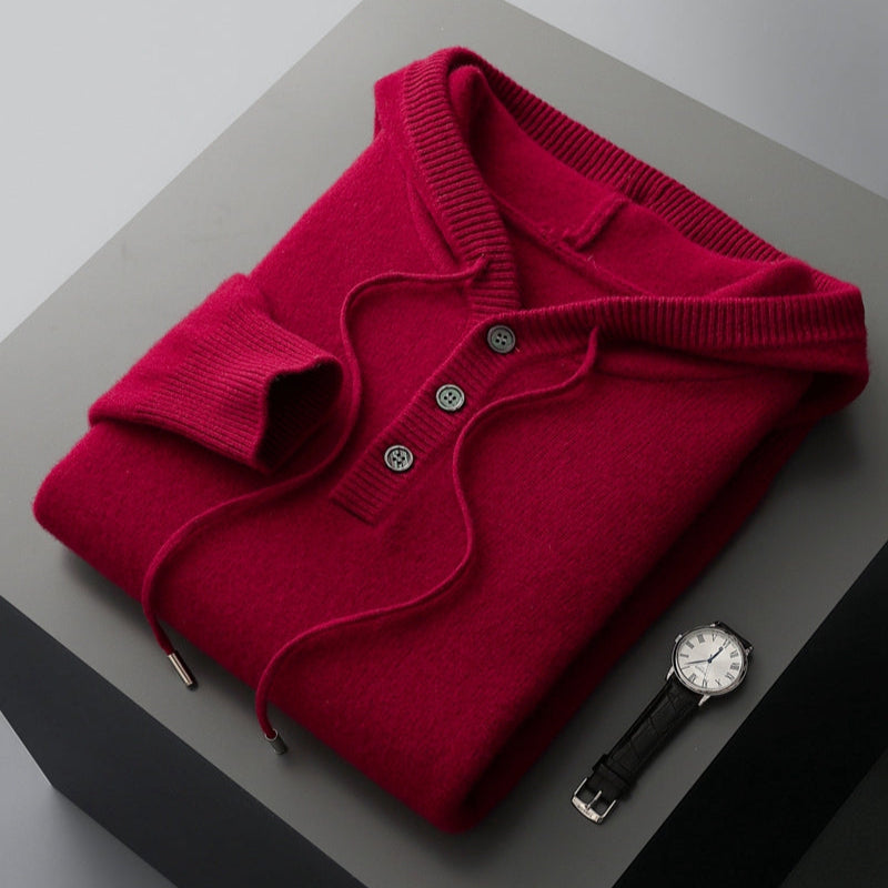 Eleganter Merino Woll Hoodie