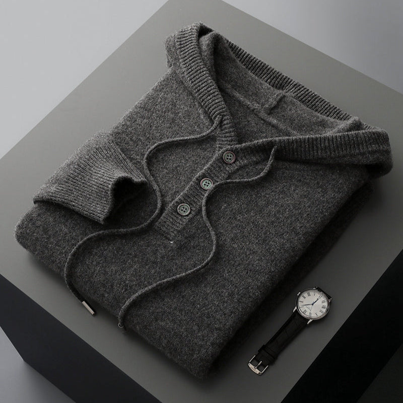 Eleganter Merino Woll Hoodie