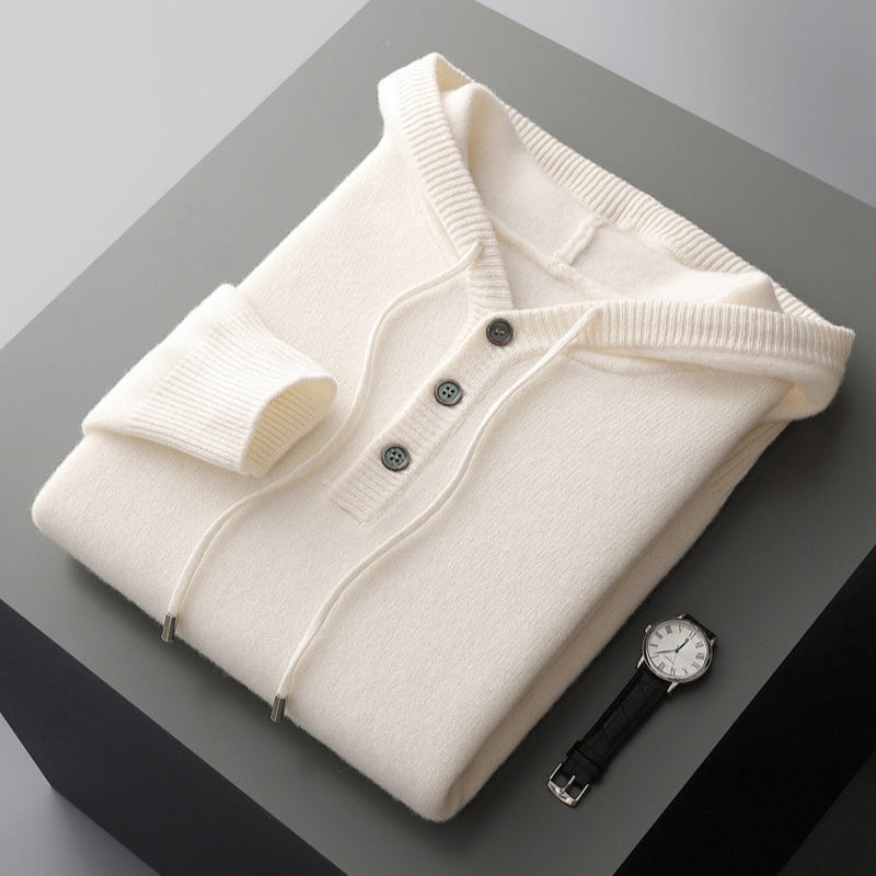 Eleganter Merino Woll Hoodie