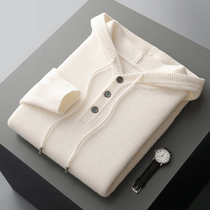 Eleganter Merino Woll Hoodie