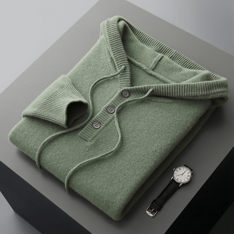Eleganter Merino Woll Hoodie