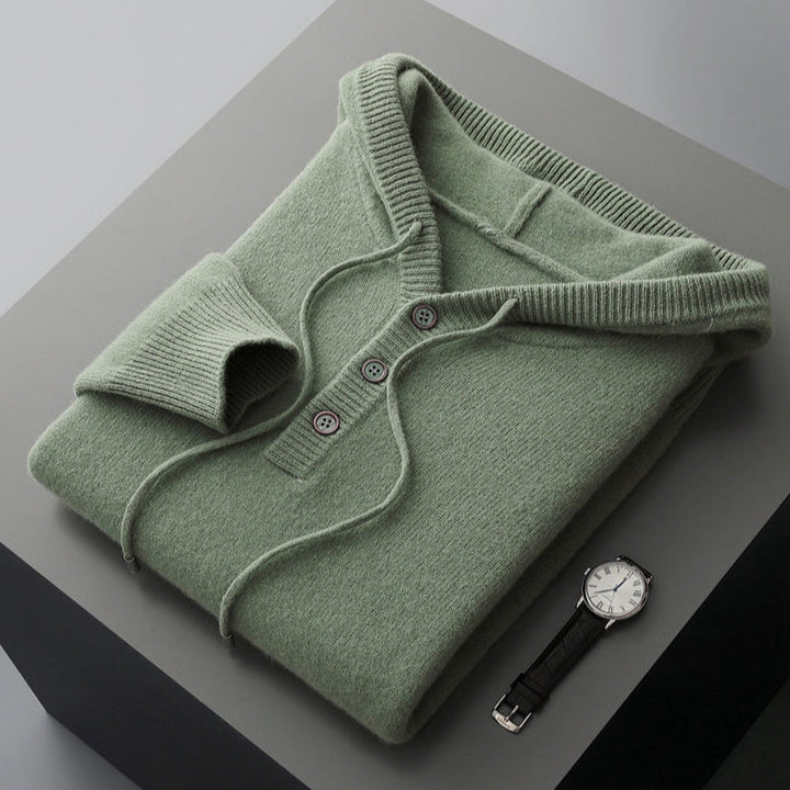 Eleganter Merino Woll Hoodie