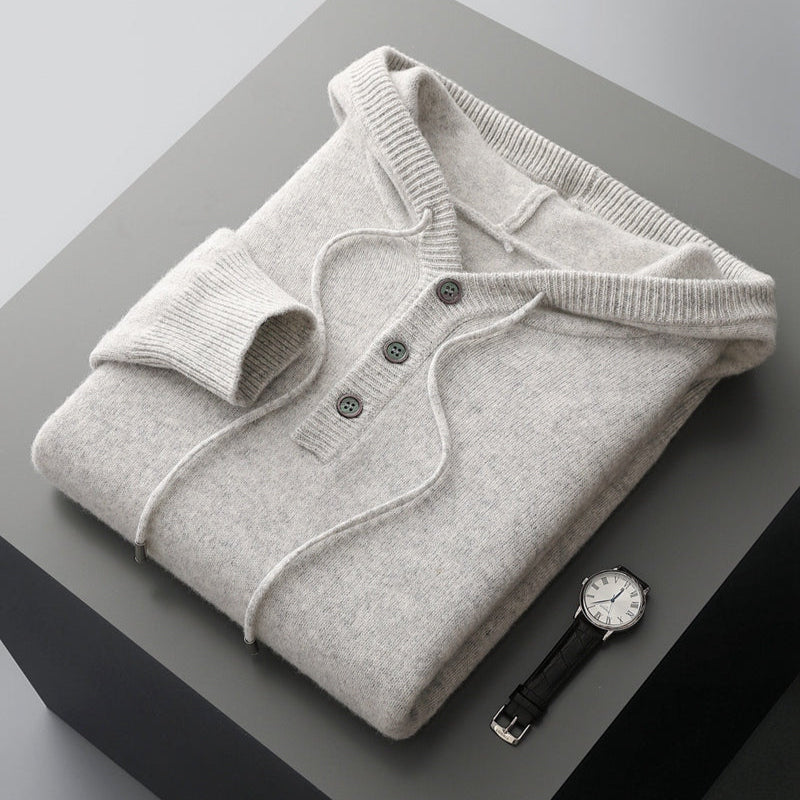 Eleganter Merino Woll Hoodie