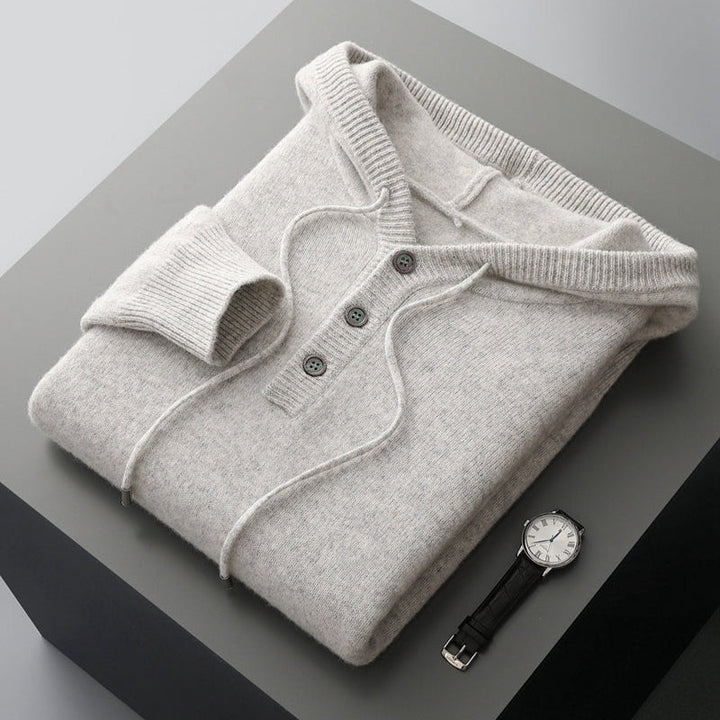 Eleganter Merino Woll Hoodie