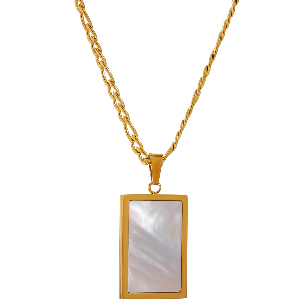 Ethereal Square Pendant Necklace - Malachite