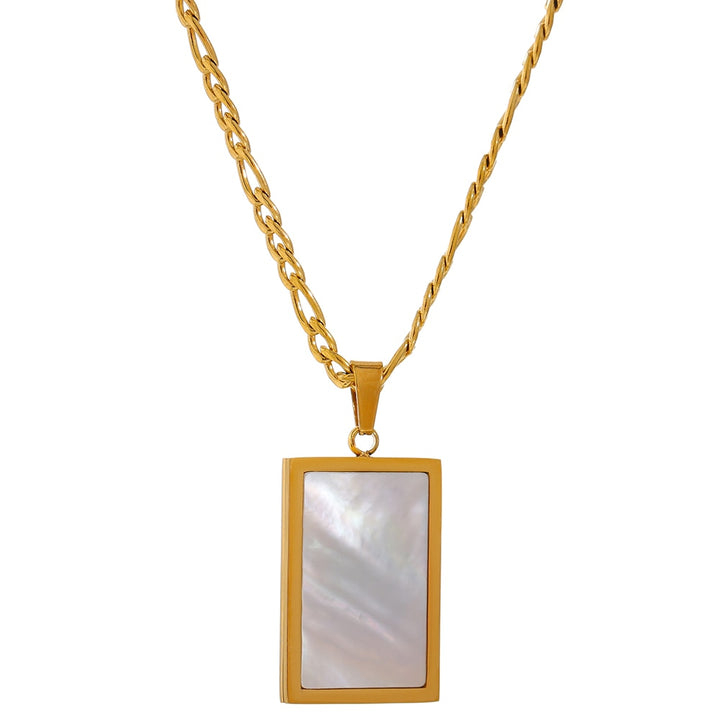 Ethereal Square Pendant Necklace - Malachite