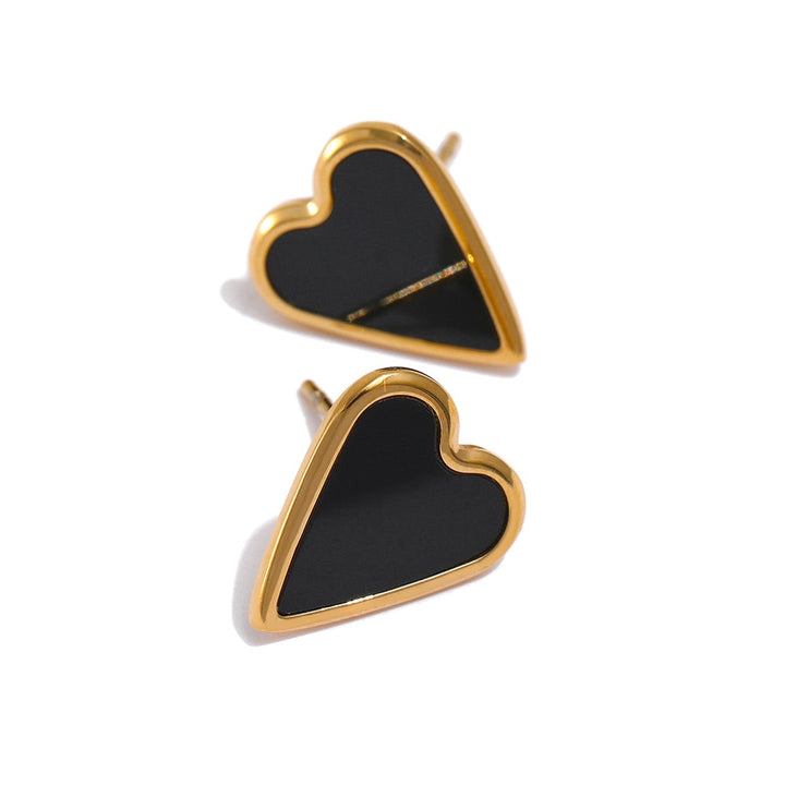 Heart Charm Earrings - Malachite