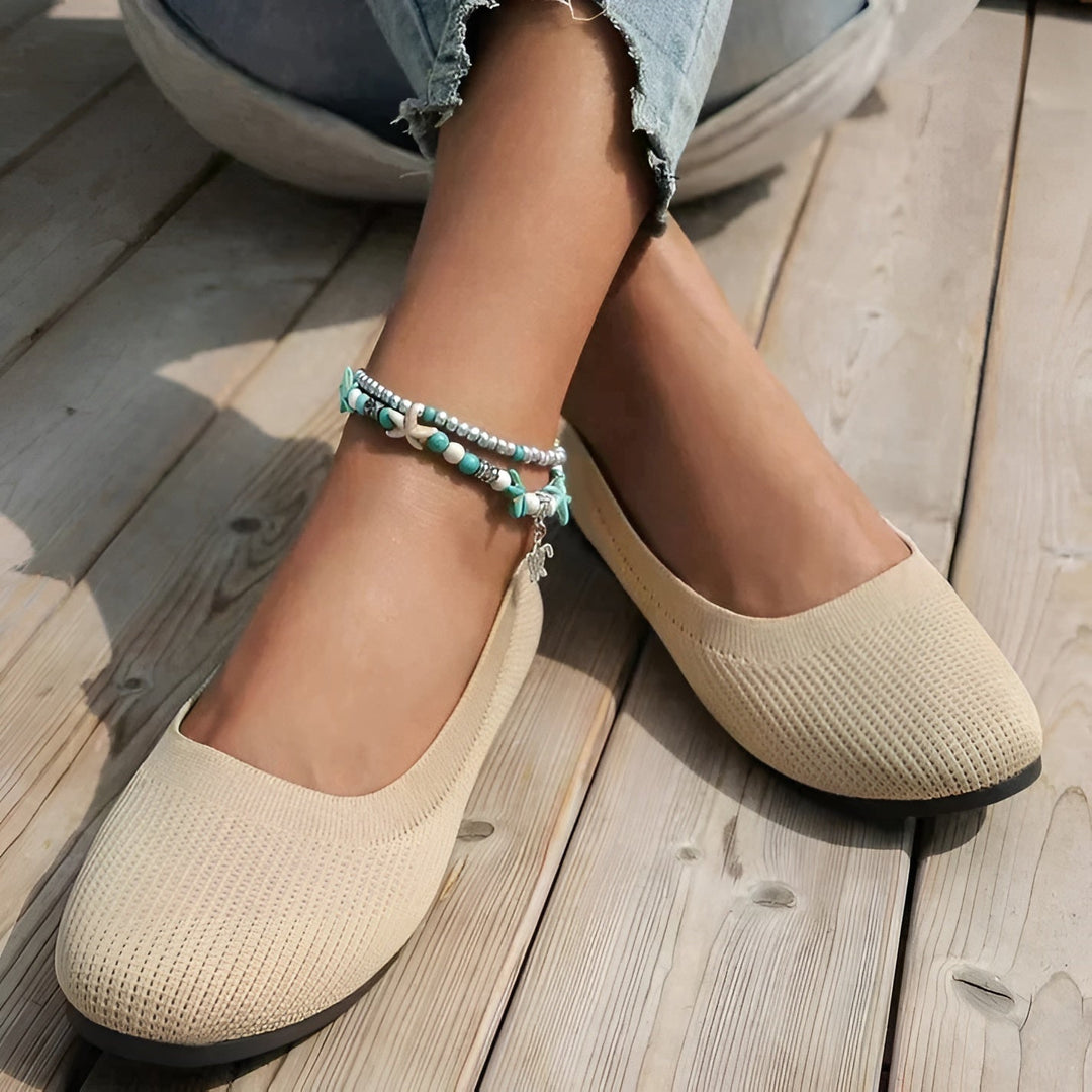 KAMILA™ Schwarze Ballerinas - Orthopädischer Komfort mit Fußgewölbeunterstützung