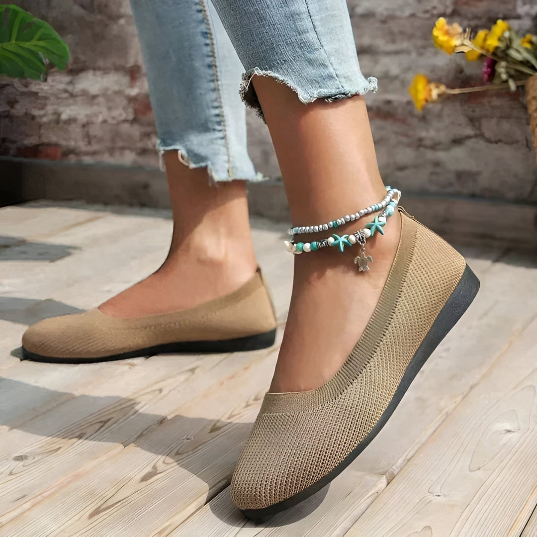 KAMILA™ Schwarze Ballerinas - Orthopädischer Komfort mit Fußgewölbeunterstützung