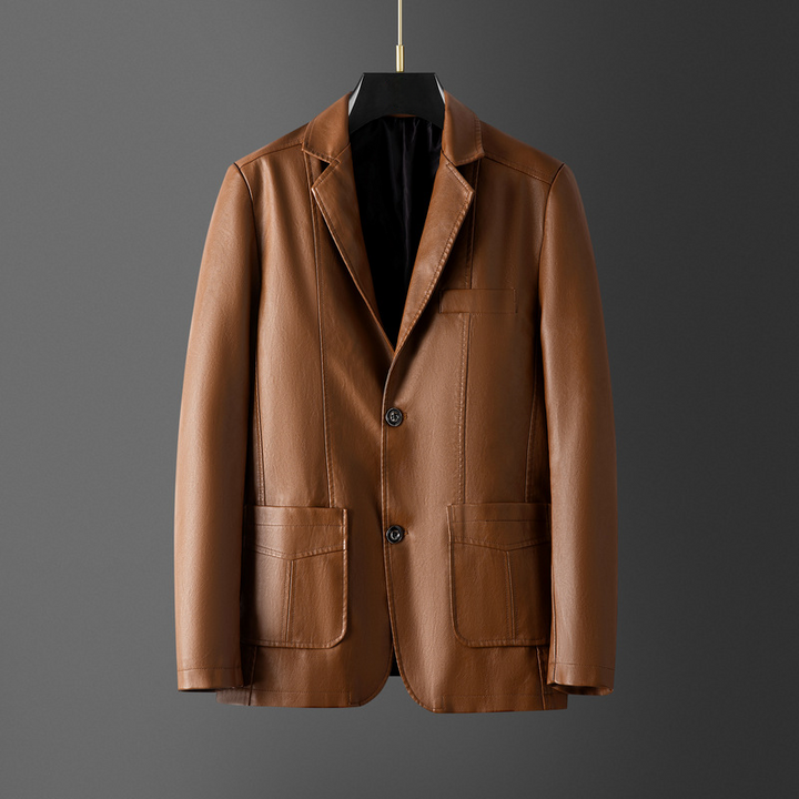 Eleganter Leder Herren Blazer