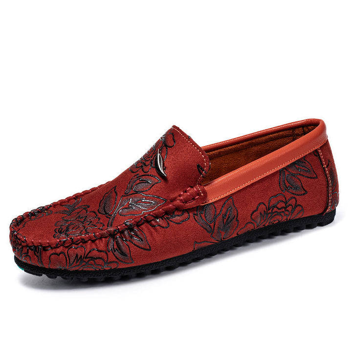 Leder Loafers mit Blumen