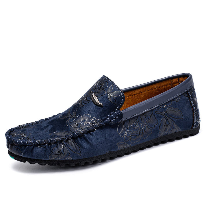 Leder Loafers mit Blumen
