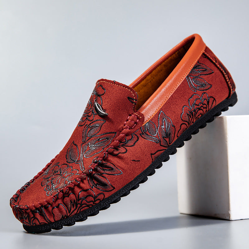 Leder Loafers mit Blumen