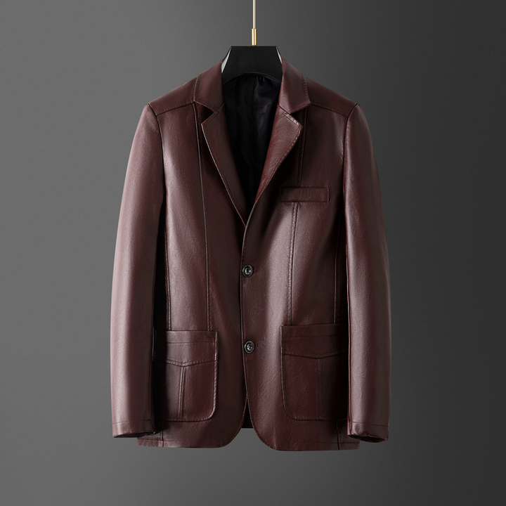 Eleganter Leder Herren Blazer