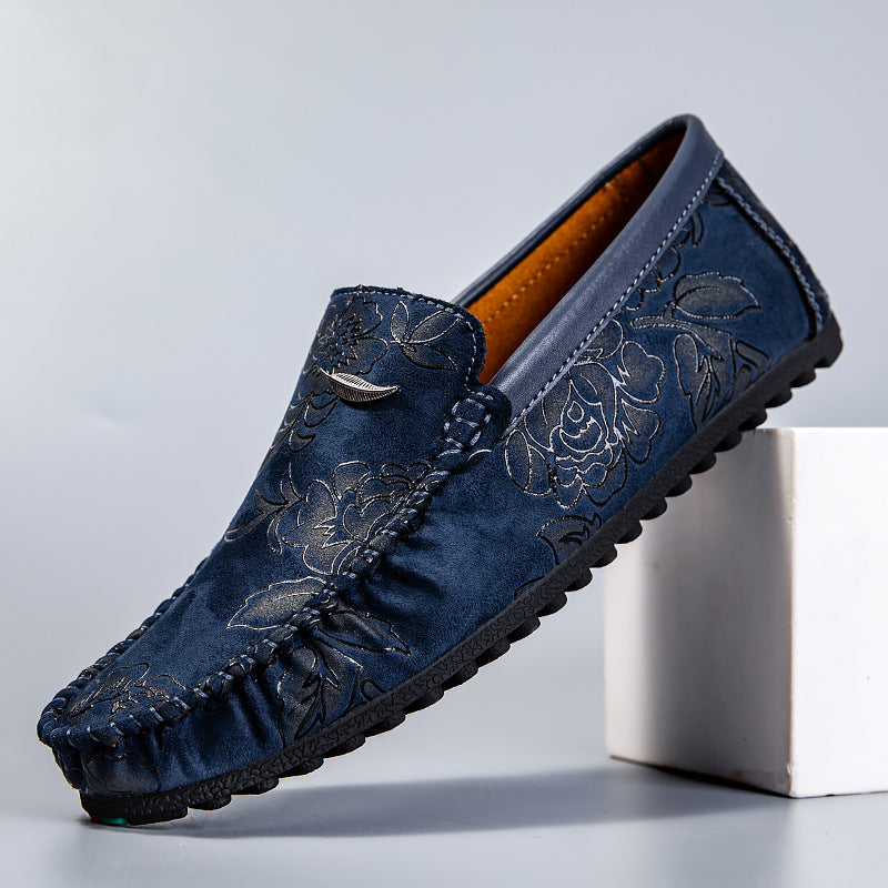 Leder Loafers mit Blumen