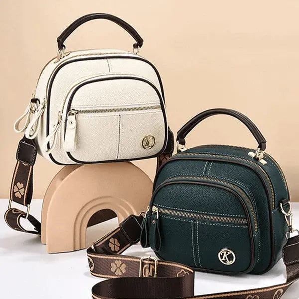 Mollys zeitlose Eleganz | Stilvolle Lederhandtasche mit Schultergurt