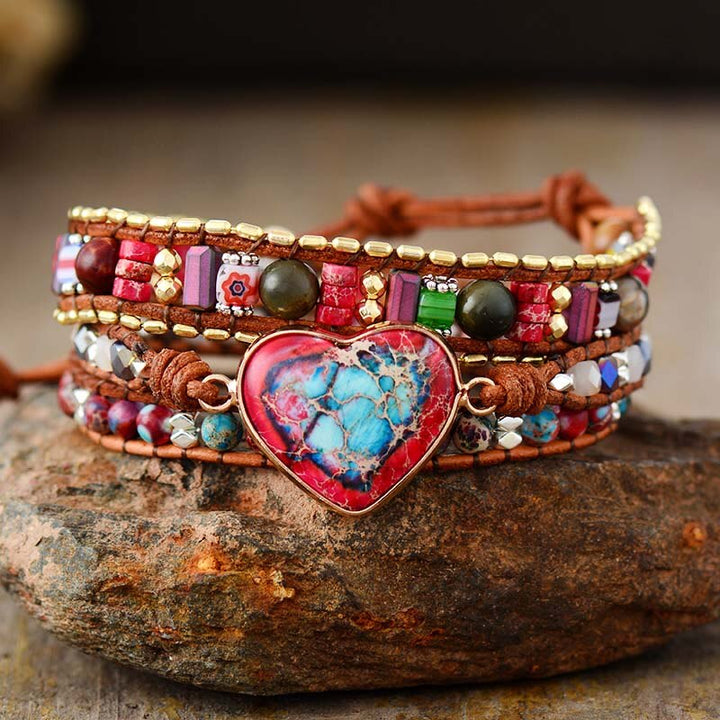 Healing Heart of Jasper Bracelet - Jasper