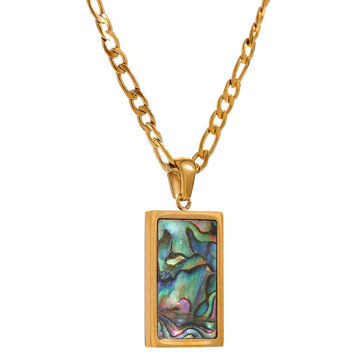 Ethereal Square Pendant Necklace - Malachite