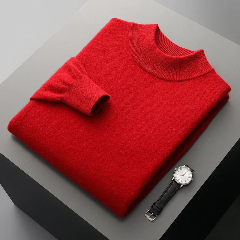 Kaschmirpullover mit Stehkragen
