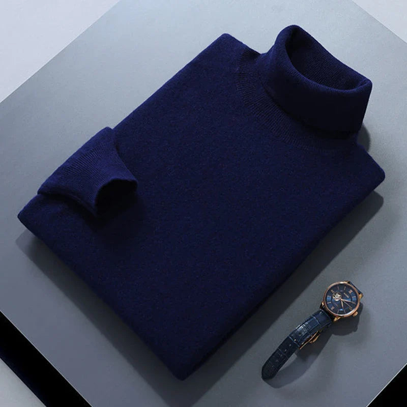 Eleganter Baumwollrollkragenpullover