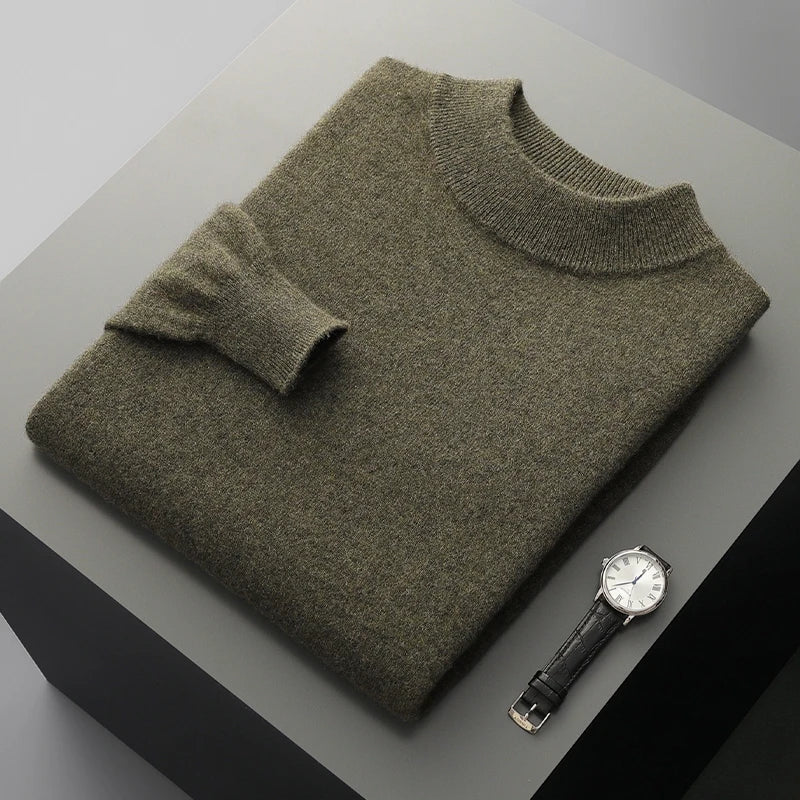 Kaschmirpullover mit Stehkragen