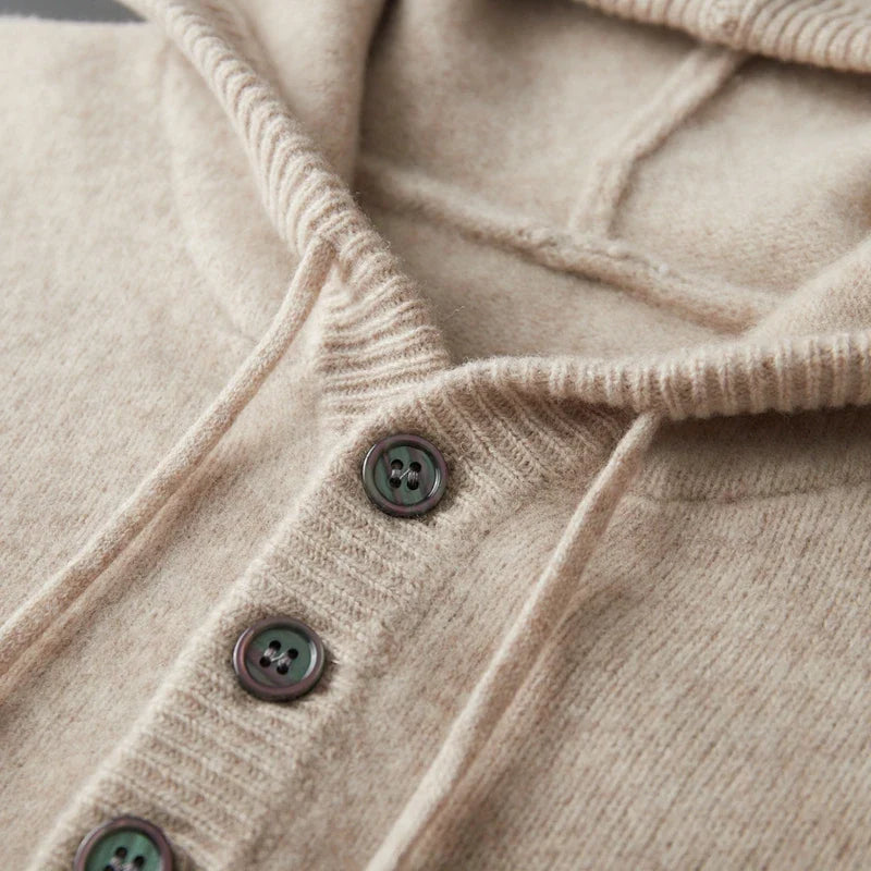 Eleganter Merino Woll Hoodie