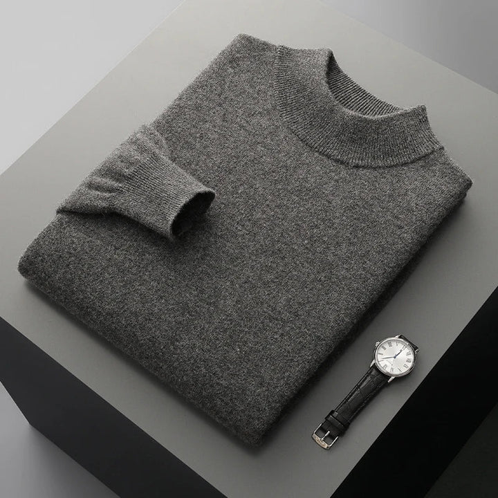 Kaschmirpullover mit Stehkragen