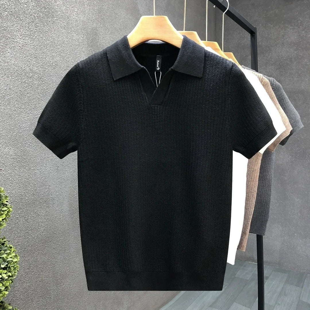 Atmungsaktives Strickpoloshirt