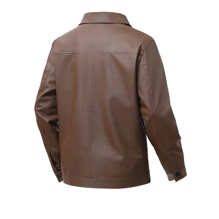 Elegante Leder-Bomberjacke