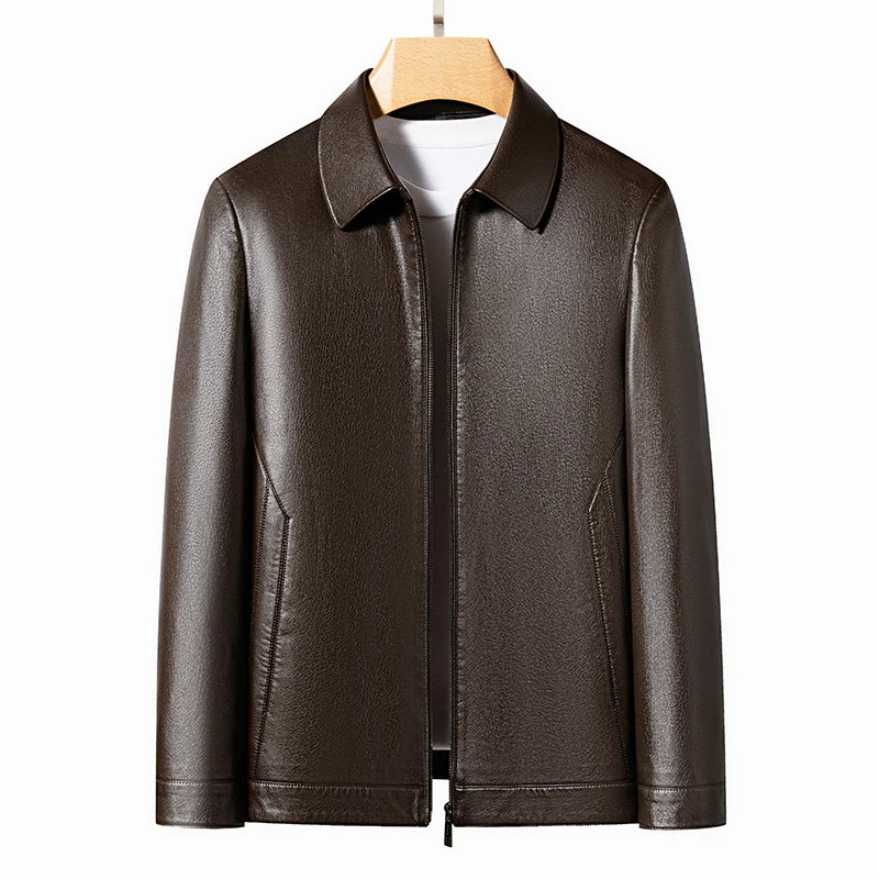 Elegante Leder Herrenjacke