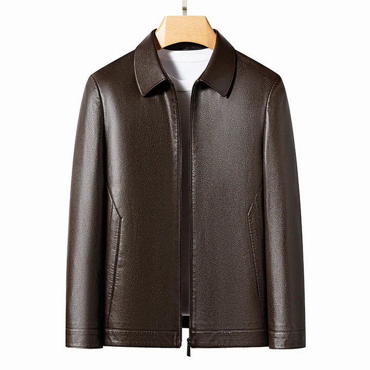 Elegante Leder Herrenjacke