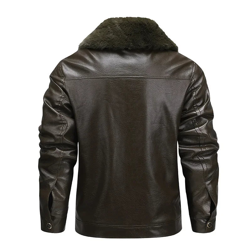 Verdikte Fleece Lederjacke
