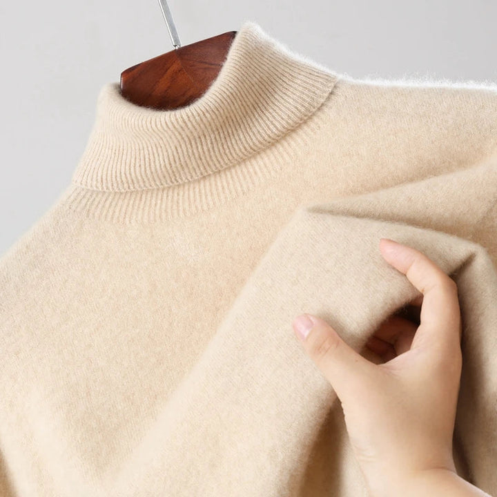 Eleganter Wollrollkragenpullover
