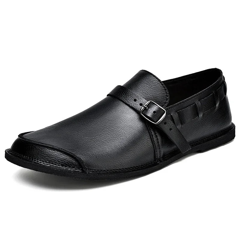 Lederloafers mit Schnalle