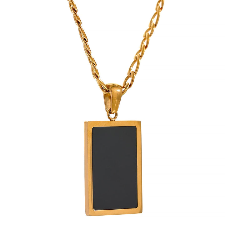 Ethereal Square Pendant Necklace - Malachite