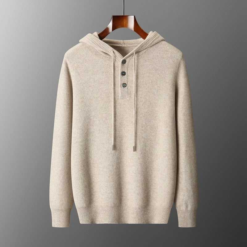 Eleganter Merino Woll Hoodie