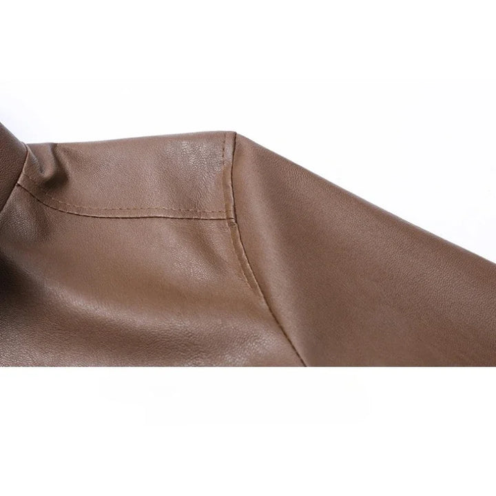 Elegante Leder-Bomberjacke