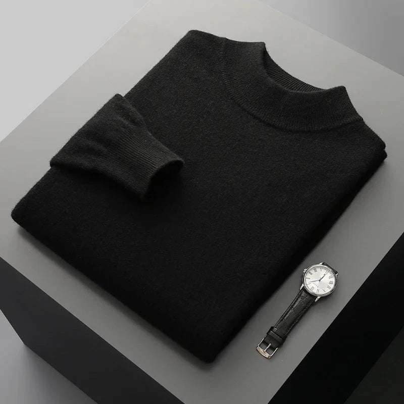 Kaschmirpullover mit Stehkragen