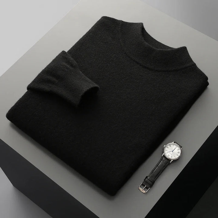 Kaschmirpullover mit Stehkragen