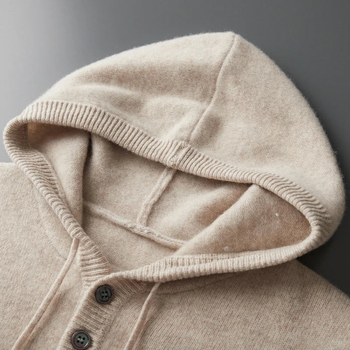 Eleganter Merino Woll Hoodie
