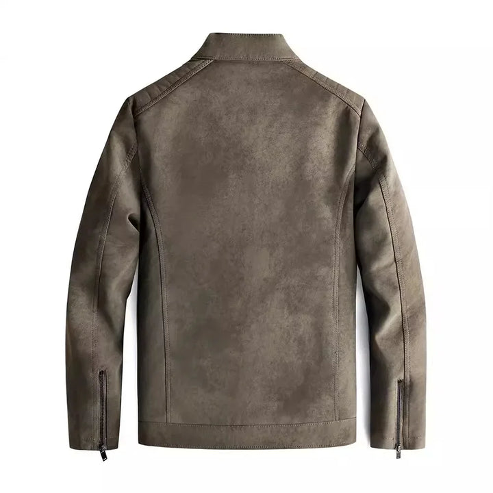 Elegante fleecegefütterte Lederjacke
