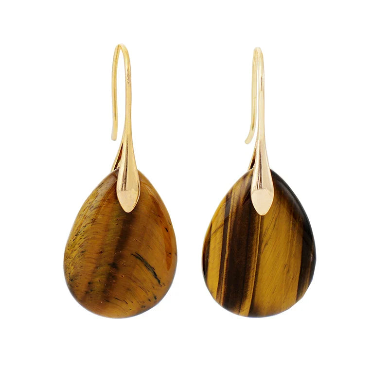 Tiger's Eye Drop Earrings - Tiger's Eye