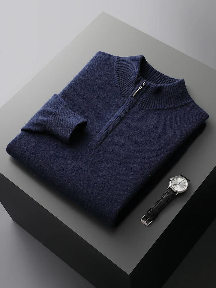 Florence Kaschmir-Pullover mit Reißverschluss