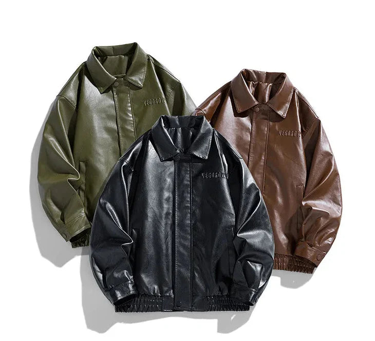 Leder-Motorradjacke