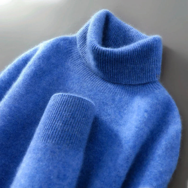 Eleganter Wollrollkragenpullover