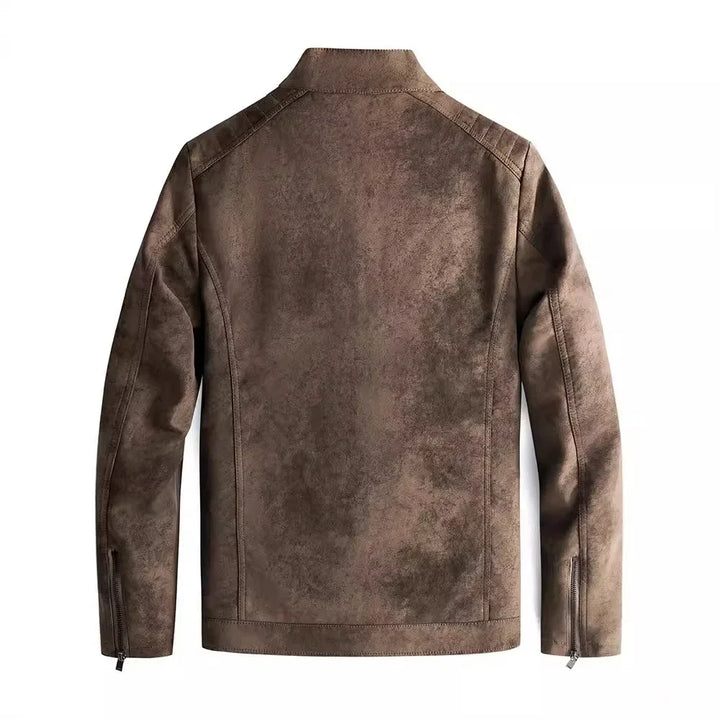 Elegante fleecegefütterte Lederjacke