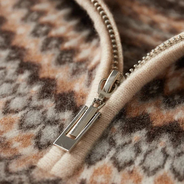 Eleganter Kaschmir-Zip-Pullover